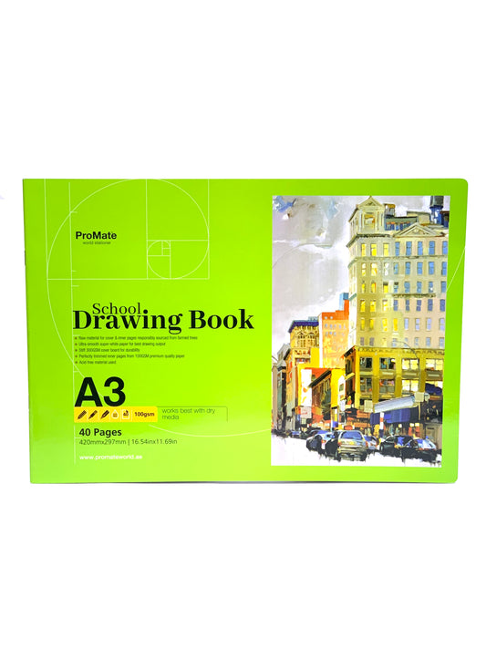 SCHOOL DRAWING BOOK A3 40 SHEETS 420MMX297MM