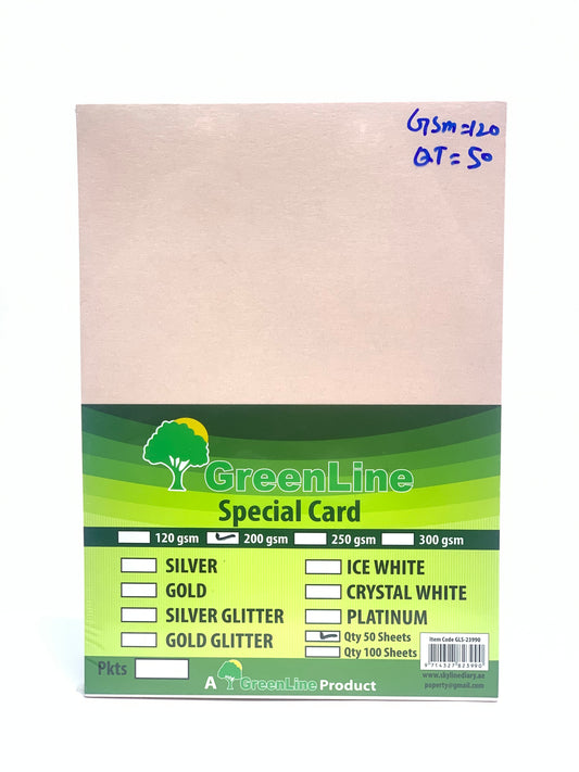 GREEN LINE SPECIAL CARD PINK  GLITTER 200GSM (50 SHEETS )