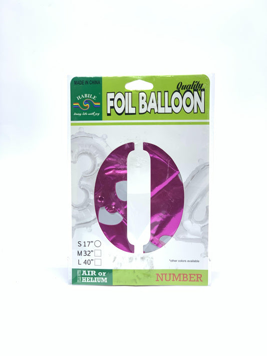 NO 0 FOIL BALLON PINK