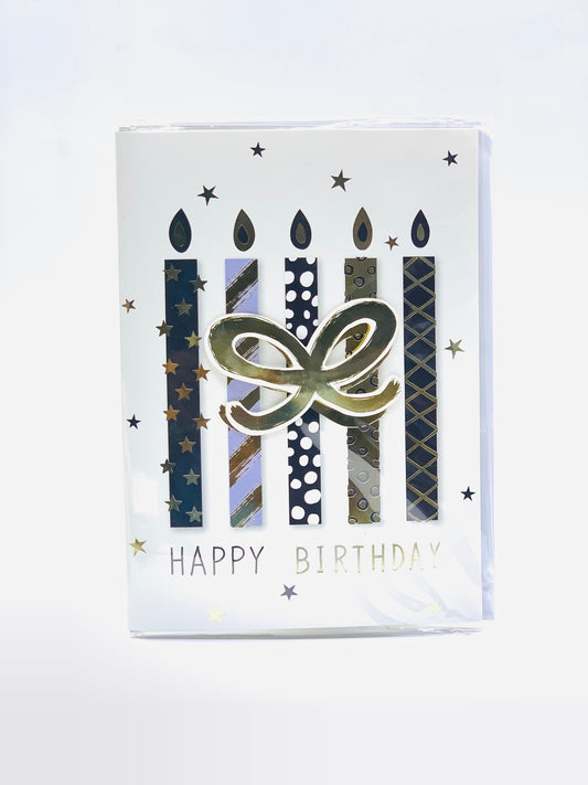 HAPPY BIRTHDAY GIFT CARD CANDLE PRINTED WITH MUSIC