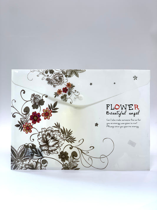 PLASTIC FILE ENVELOPE  FLOWER DESIGN COVER