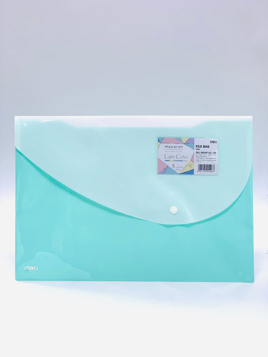 PLASTIC FILE ENVELOPE PLAIN LIGHT BLUE DESIGN COVER