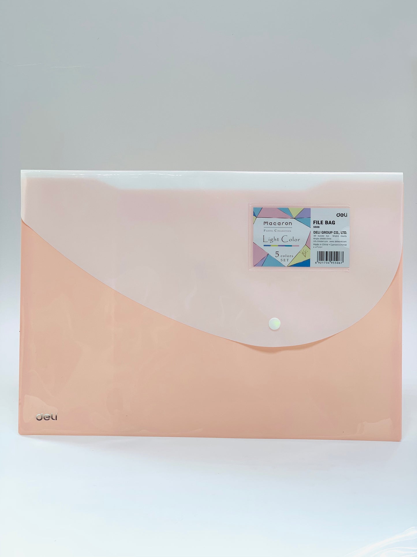 PLASTIC FILE ENVELOPE  LIGHT PINK  DESIGN COVER