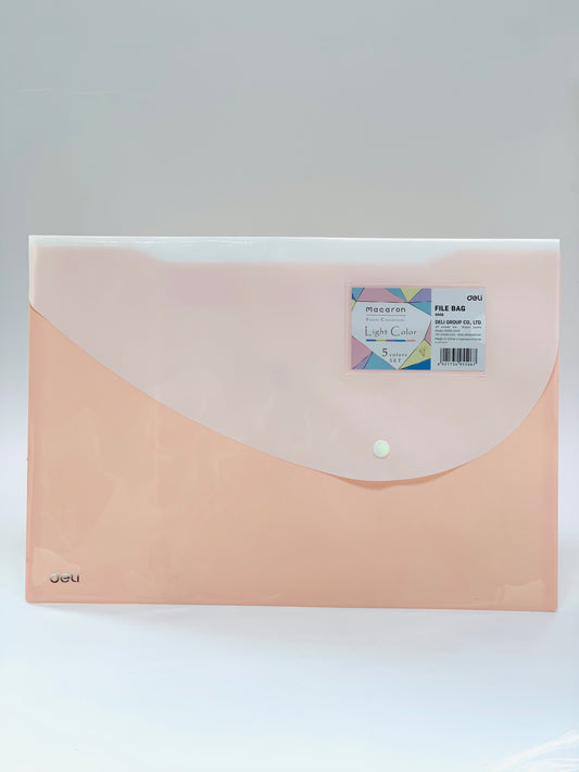 PLASTIC FILE ENVELOPE  LIGHT PINK  DESIGN COVER