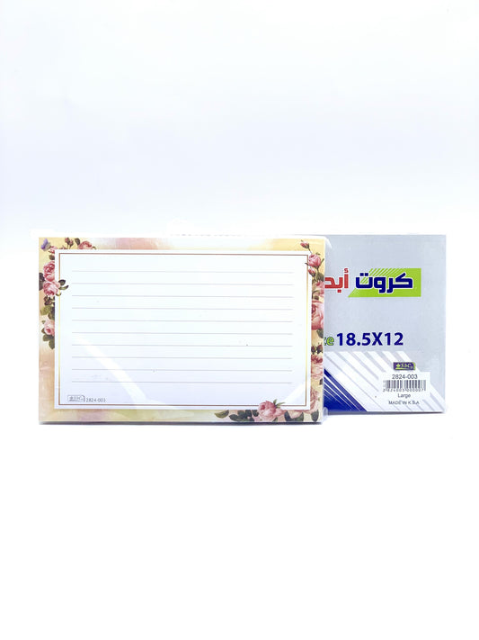 SBC INDEX CARD WITH FLOWER DESIGN 18.5X12