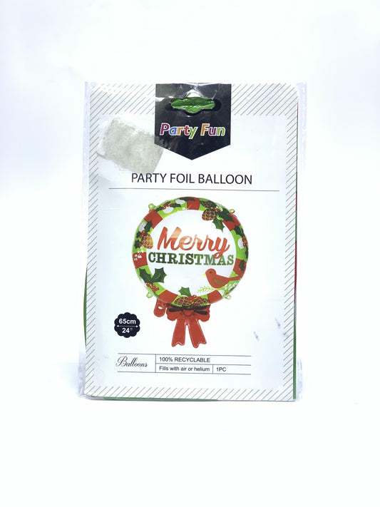 MERRY CHRISTMAS PARTY FOIL BALLOON BALL 24"