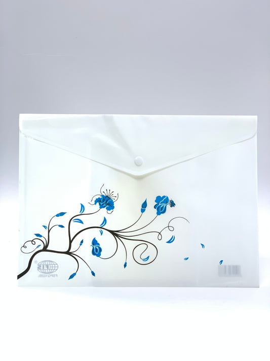 PLASTIC FILE ENVELOPE FLOWER DESIGN COVER