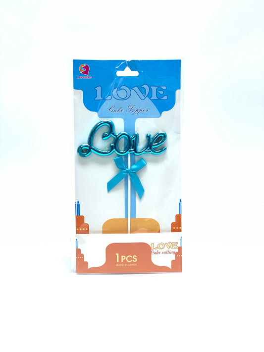 LOVE CAKE TOPPER BLUE