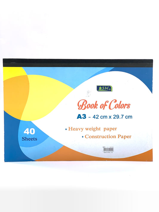 BOOK OF COLOUR A3 -42CM X29.7CM 40 SHEETS