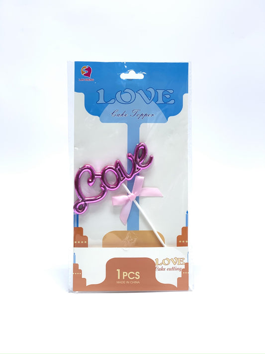 LOVE CAKE TOPPER PINK