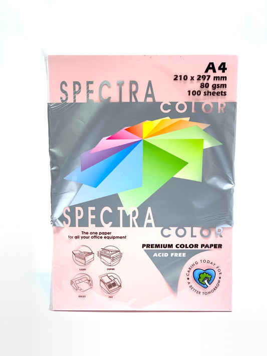 SPECTRA COLOR PAPER PINK 100 SHEETS 80 GSM