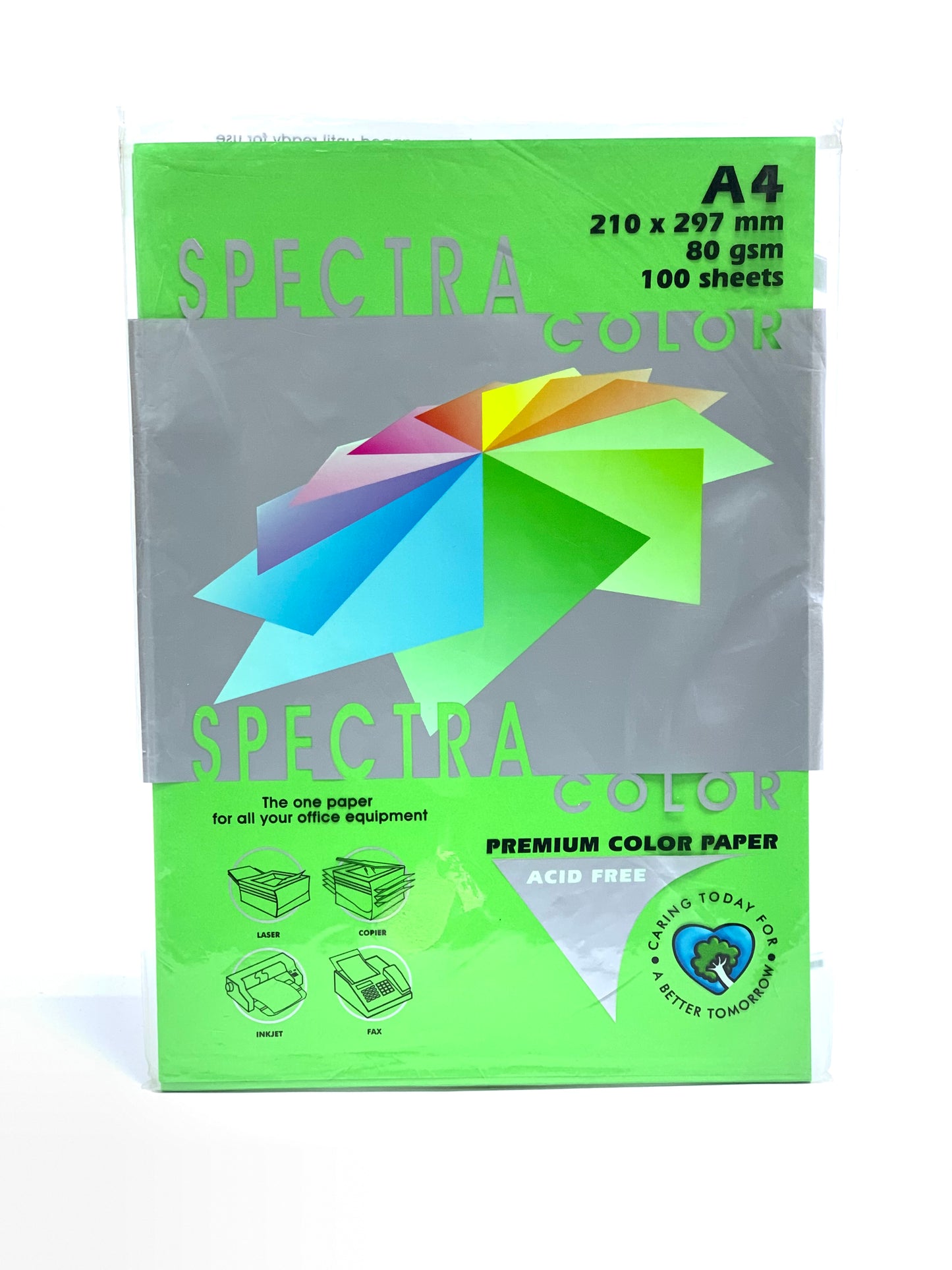 SPECTRA COLOR PAPER GREEN 100 SHEETS 80 GSM