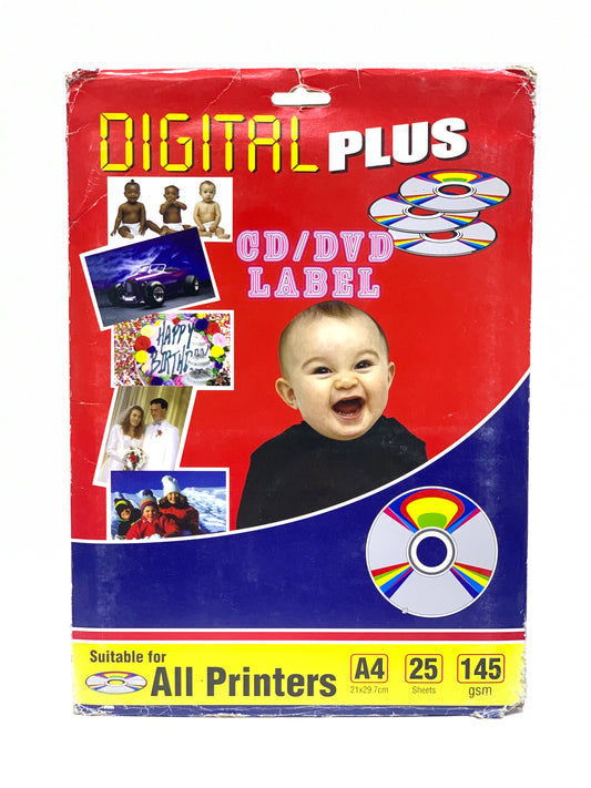 DIGITAL PLUS CD DVD LABEL 25 SHEETS A4