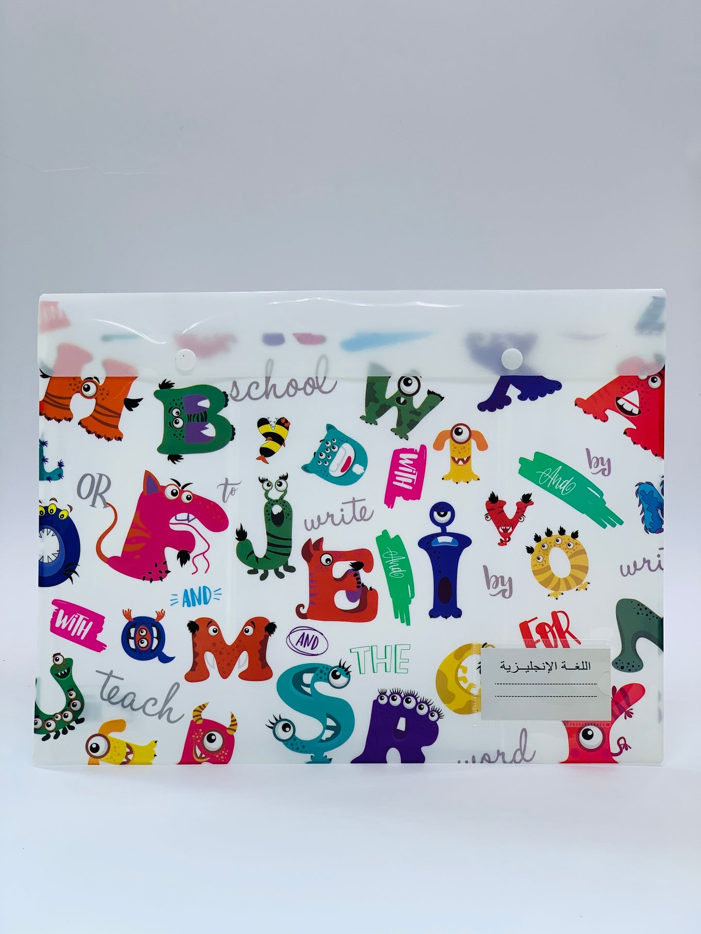 PLASTIC FILE ENVELOPE A4 SIZE ALPHABETS DESIGN COVER