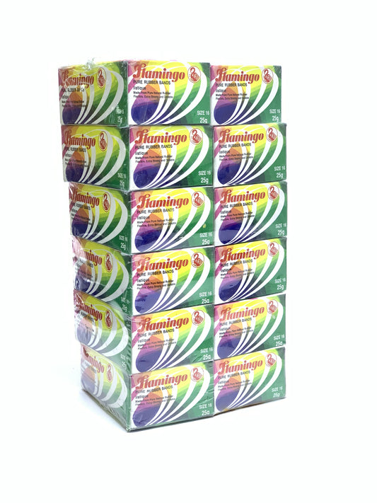 FLAMINGO RUBBER BANDS 16 SIZE  1X12 PKT