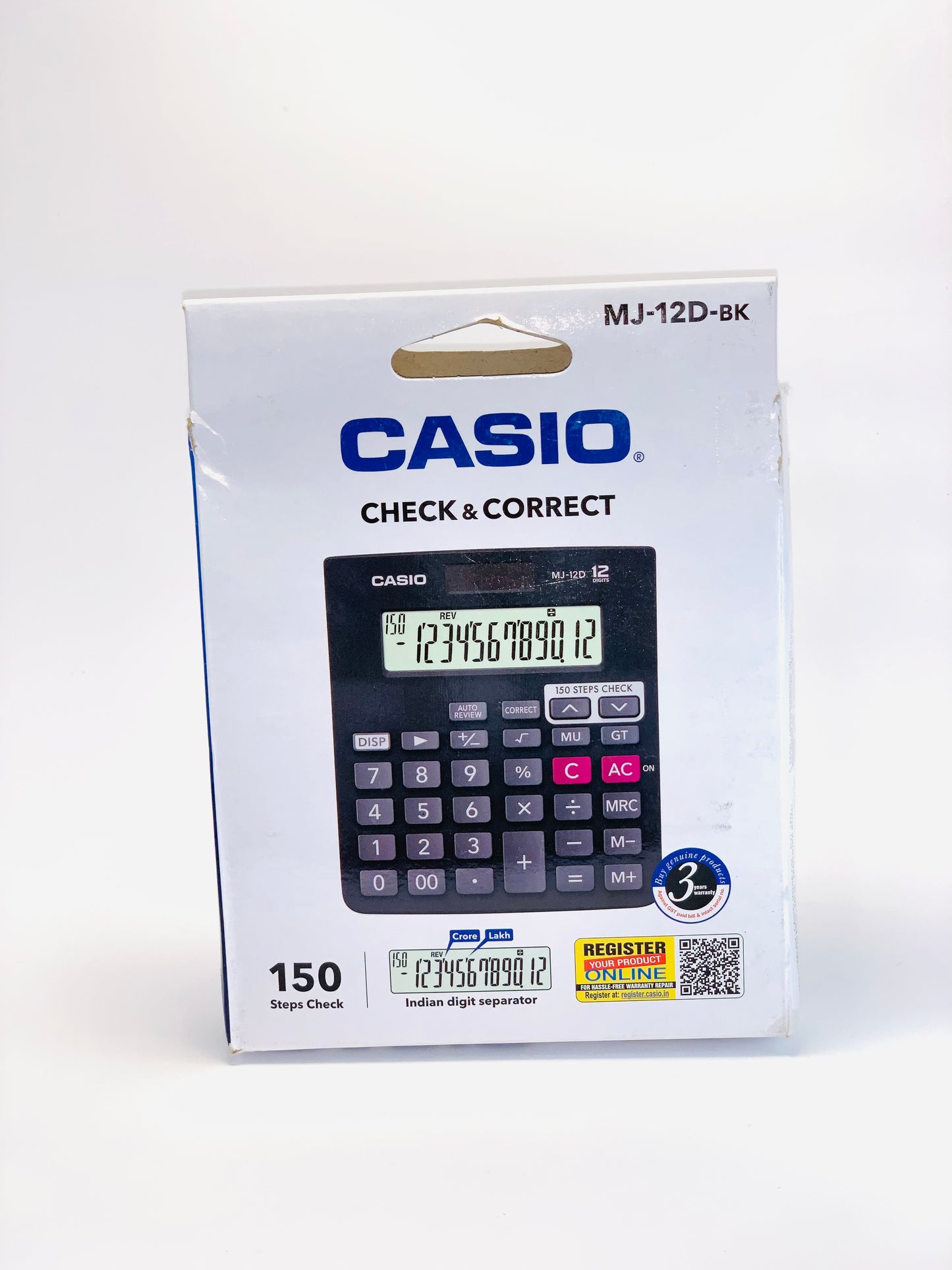 Casio Calculator MJ 12D -BK Check And correct