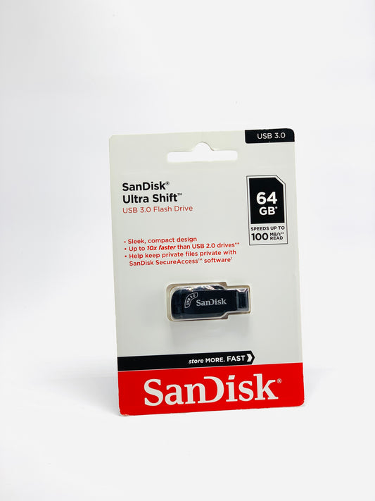 SANDISK ULTRA SHIFT USB 3.0 FLASH DRIVE 64 GB