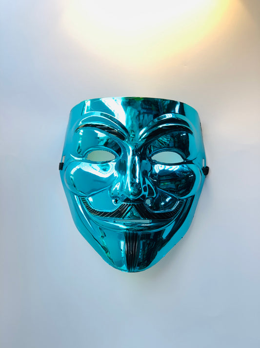 LIGHT BLUE CLOWN PLASTIC MASK