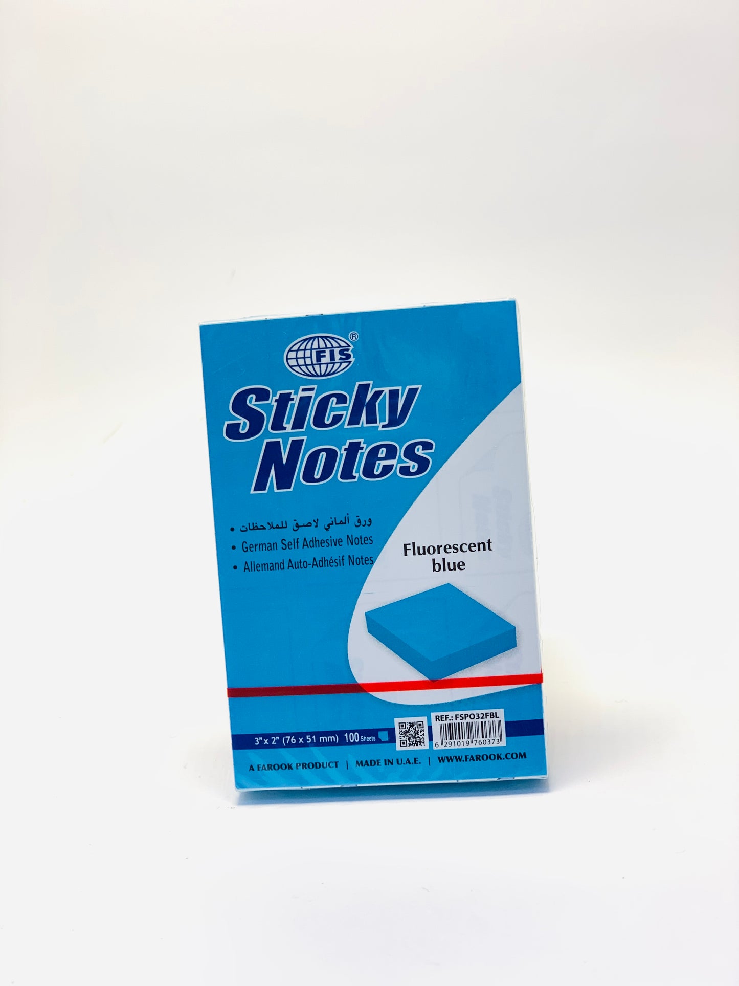 FLOURESCENT STICKY NOTE FIS 3X2 BL