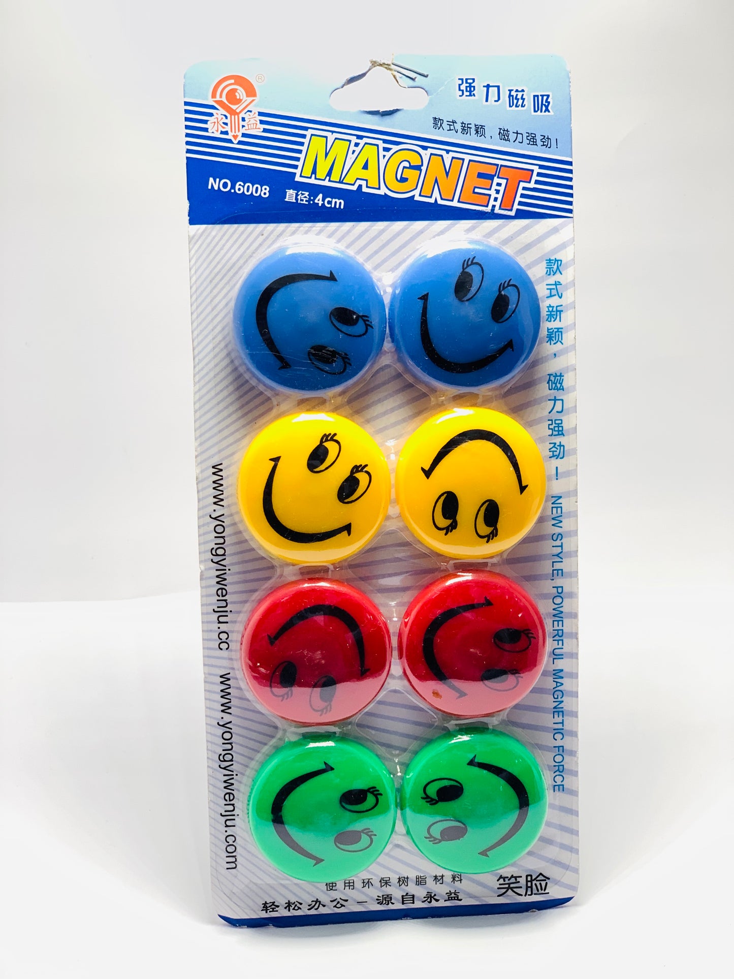 SMILEY FACE ROUND MAGNET COLORS