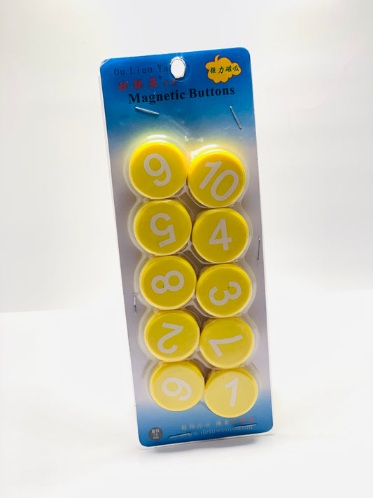 1-10 ROUND MAGNETS YELLOW COLOR