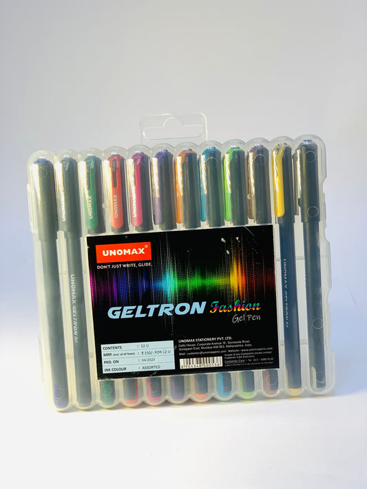 UNOMAX GELTRON PEN MIX CLR 1X12 Assorted Designs