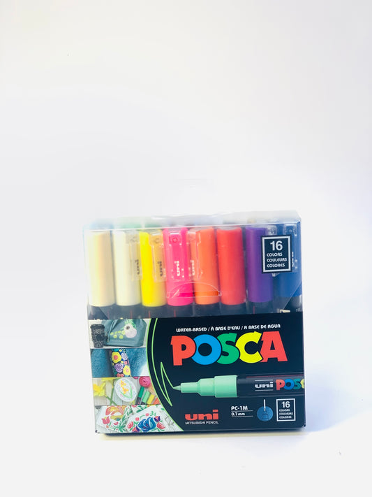 UNI POSCA COLORING PC1M - 0.7MM 16 COLORS