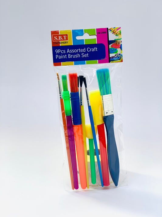 9PCS ASSORTED CRAFT PAINT BRUSH SET SBT