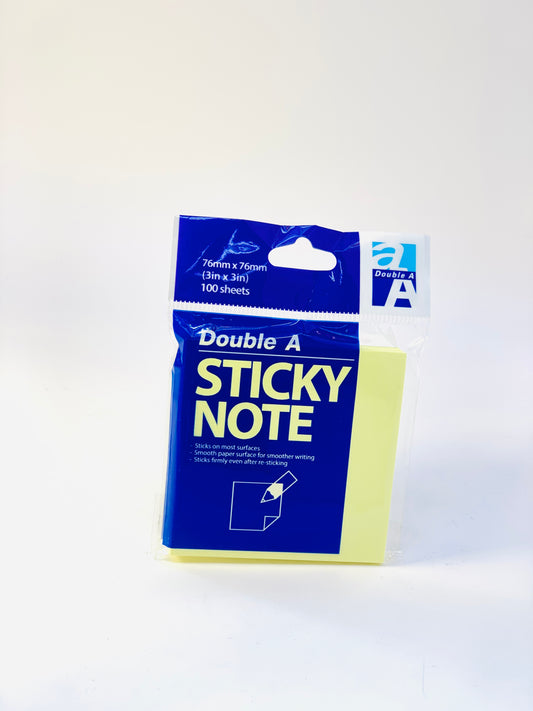 DOUBLE A 76X76MM 3X3 STICKY NOTE 100 SHEETS