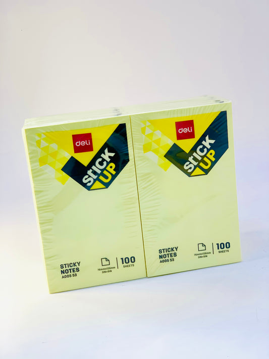 DELI STICKY NOTE 76MMX126MM 3INX5IN 100 SHEETS