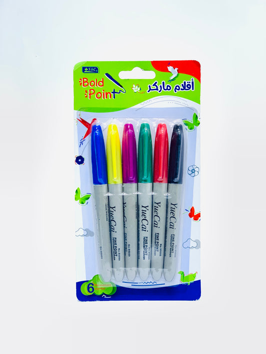 SBC BOLD POINT PERMANENT MARKER 1X6