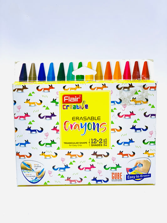 FLAIR CREATIVE ERASBLE CRAYONS 1X14