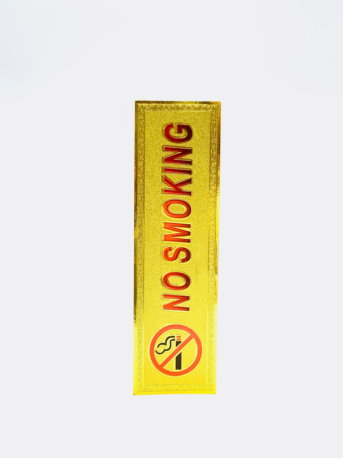 NO SMOKING SIGN STICKER GOLD