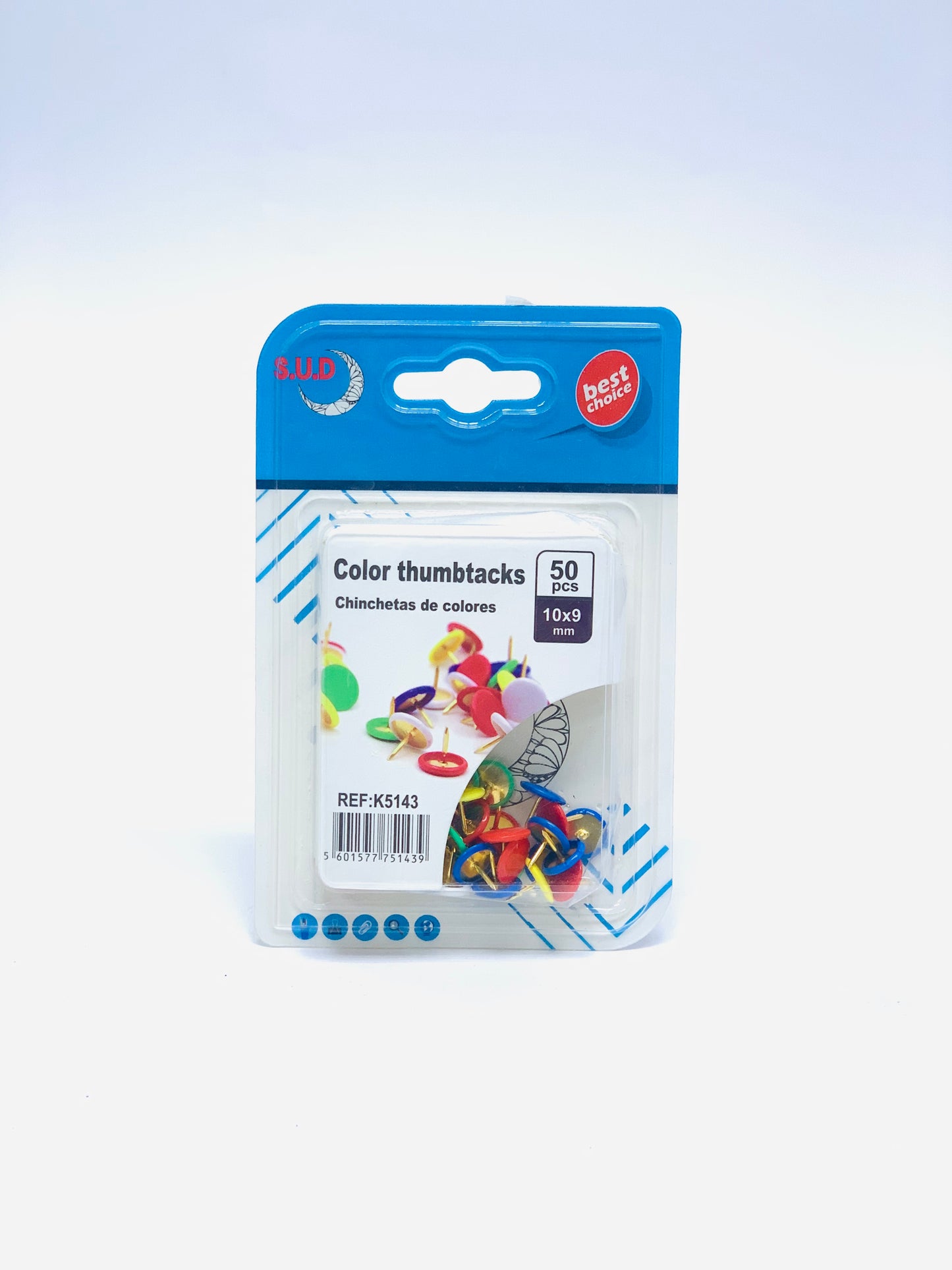 COLOR THUMB TACKS 1X50 PCS