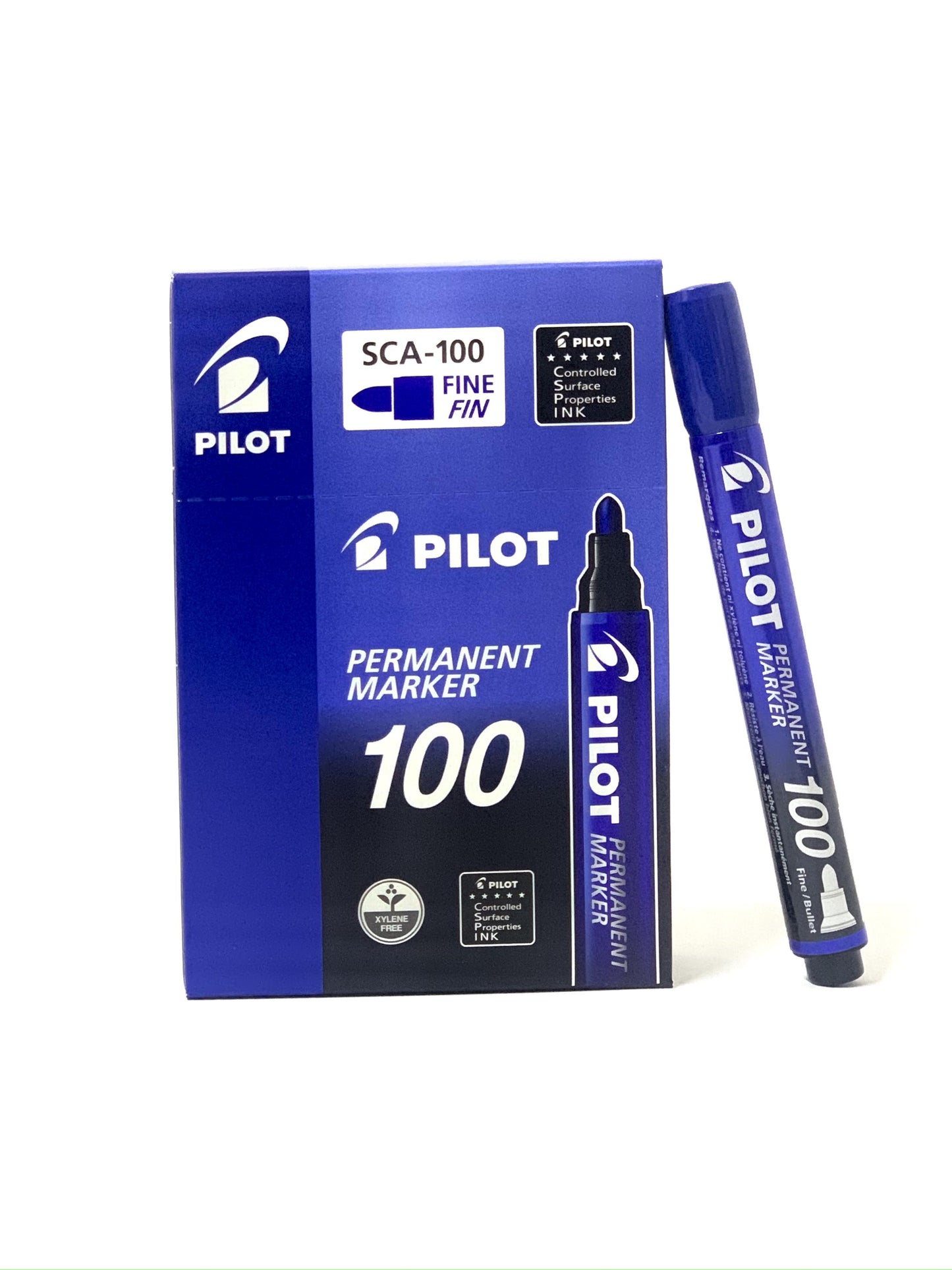 PILOT ACA-100 FINE FIN  PERMANENT MARKER BLUE BOX x 12 PCS