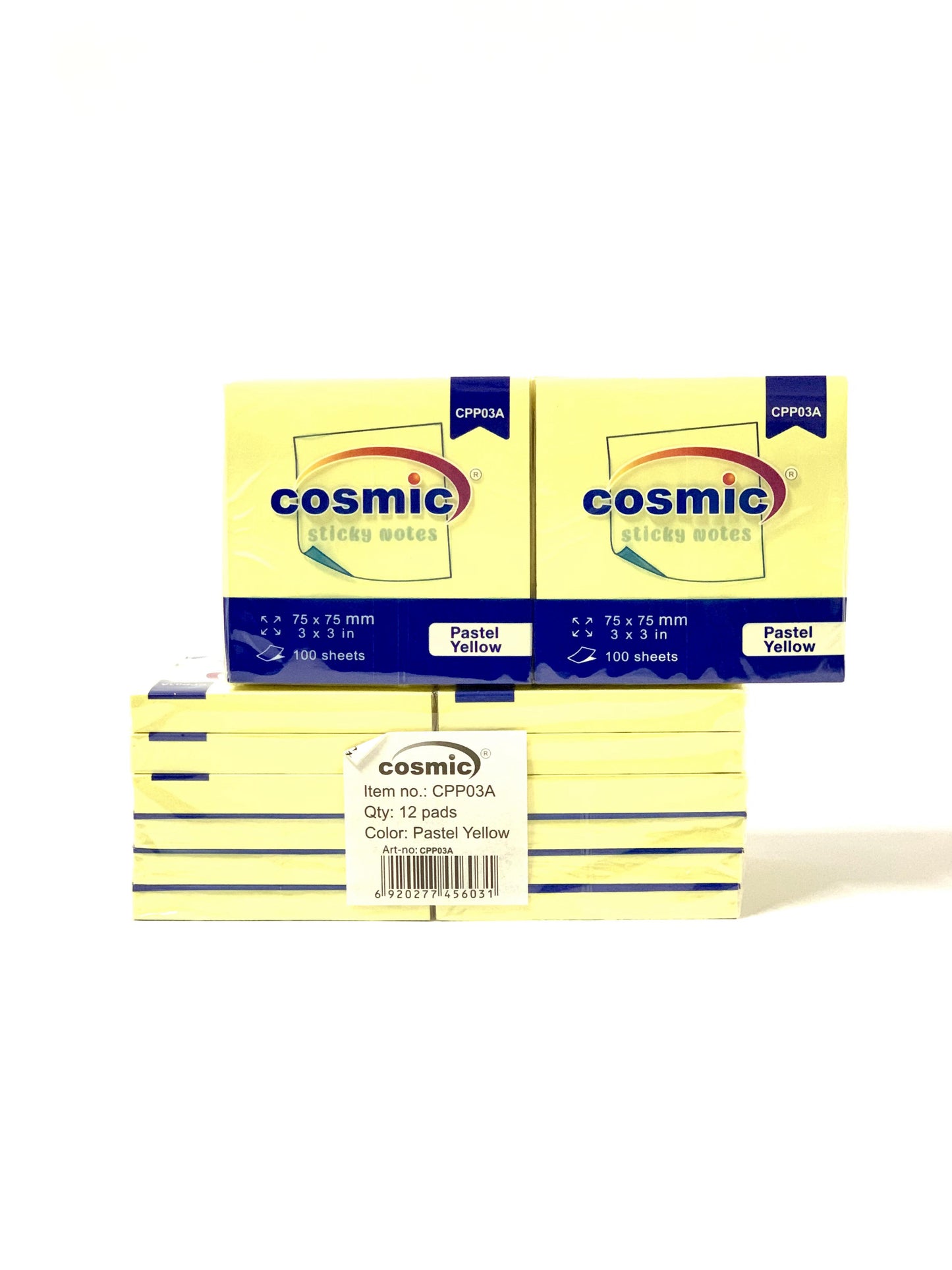 COSMIC PASTEL YELLOW 3X3 -75X75 100 SHEETS PACK  12 PADS