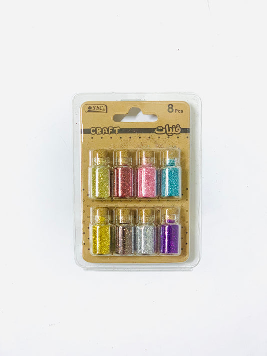 CRAFT GLITTER SMALL BOTTLE 8PCS