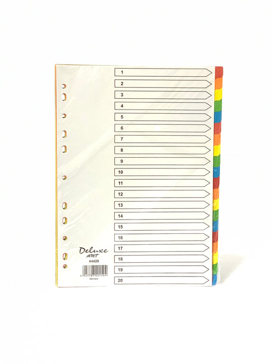 Divider 1-20  paper   Colour Pvc A4