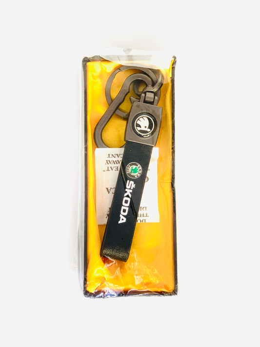 SKODA LEATHER KEY CHAIN