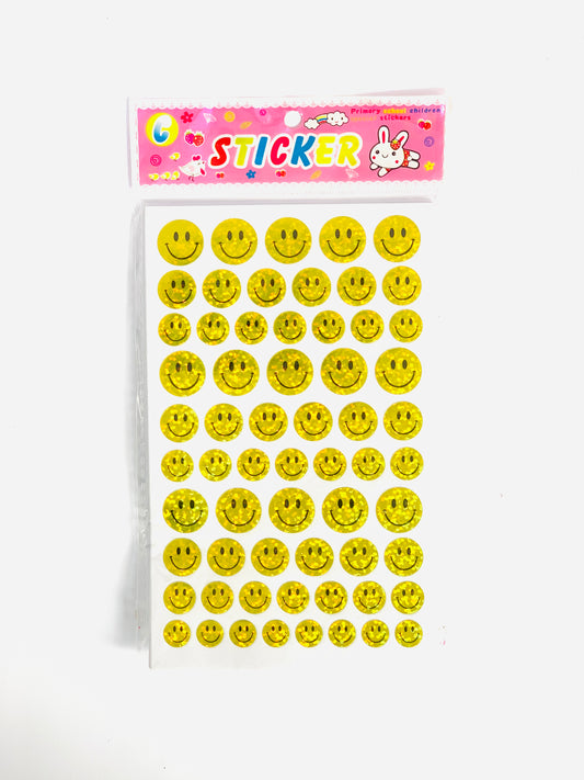 YELLOW SMILEY STICKER 1X10 SHEETS