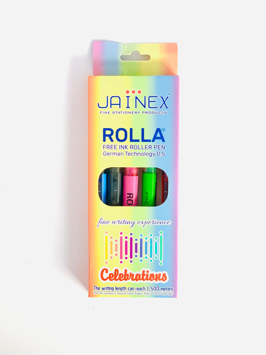 JAINEX FINE ROLLER INK PEN 1X5 COLOURS