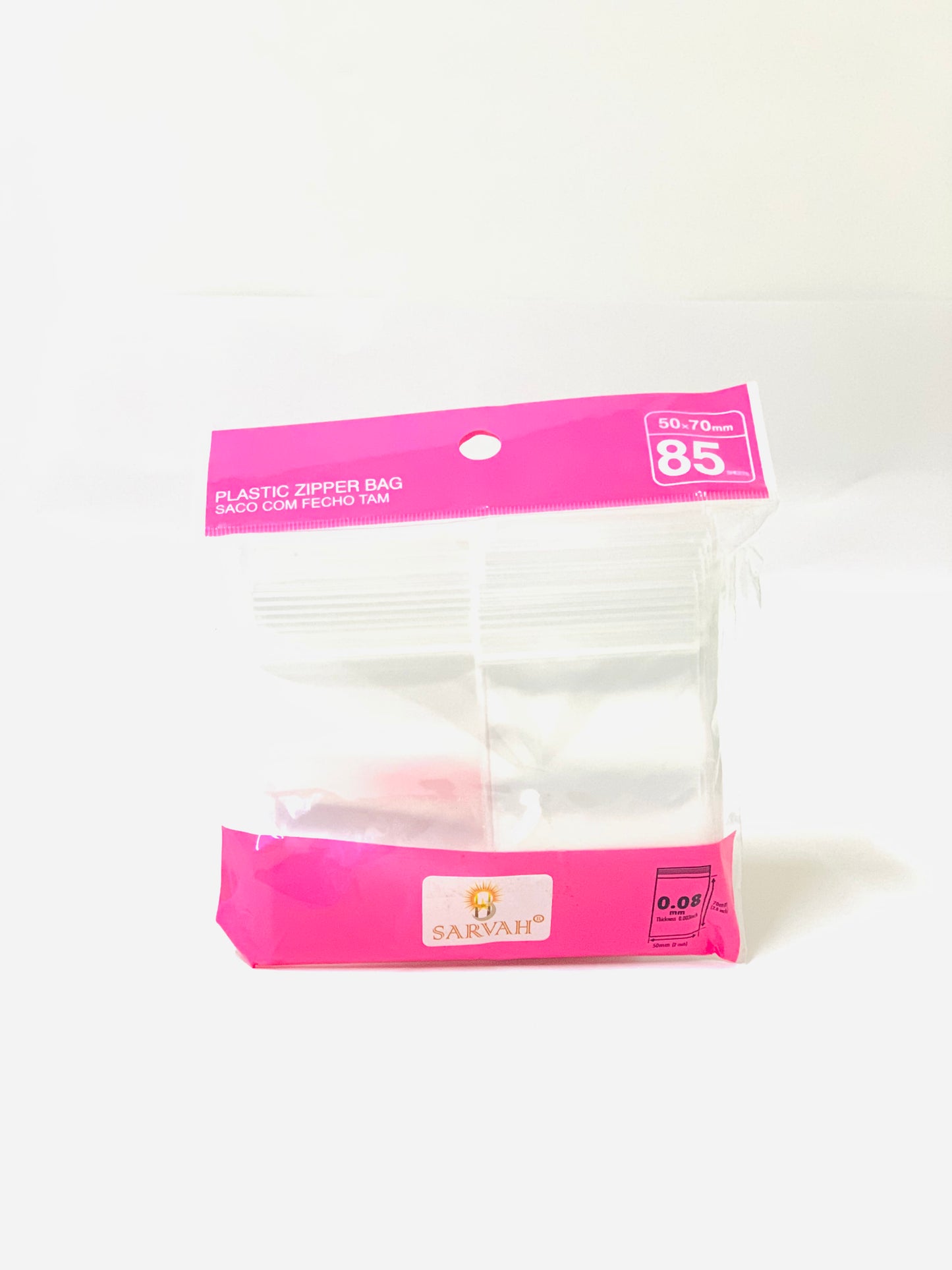 PLASTIC ZIPPER BAG  SACO COM FECHO TEM 50X70MM 85PCS