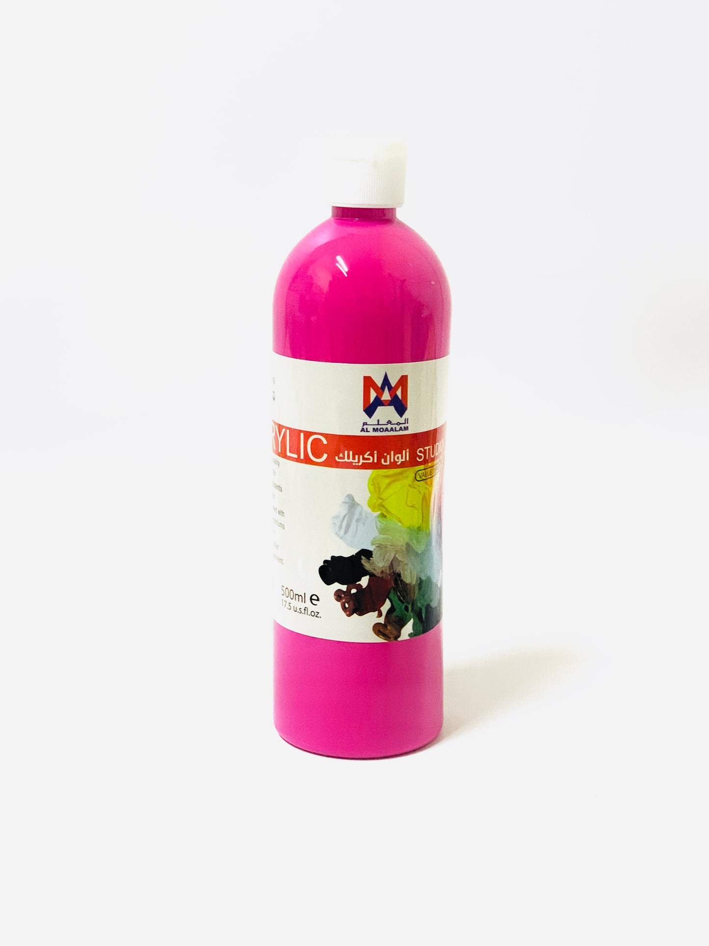 AL MOAALAM ACRYLIC PAINT 500 ML PINK COLOR