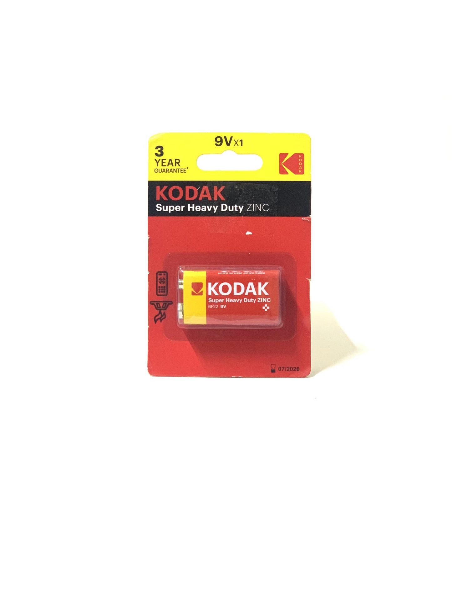 KODAK 9V SUPER HEAVY DUTY ZINC BATTERY