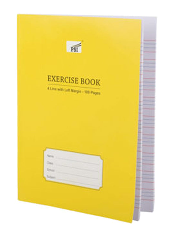 FIS Exercise Book, 4 Line, Left Margin, 100 Pages