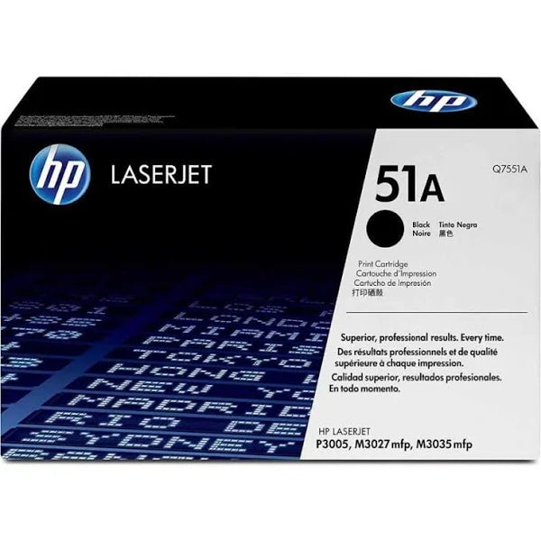 HP 51A HP Original Laserjet Colour Sphere Toner Cartridge, Black - Q7551A